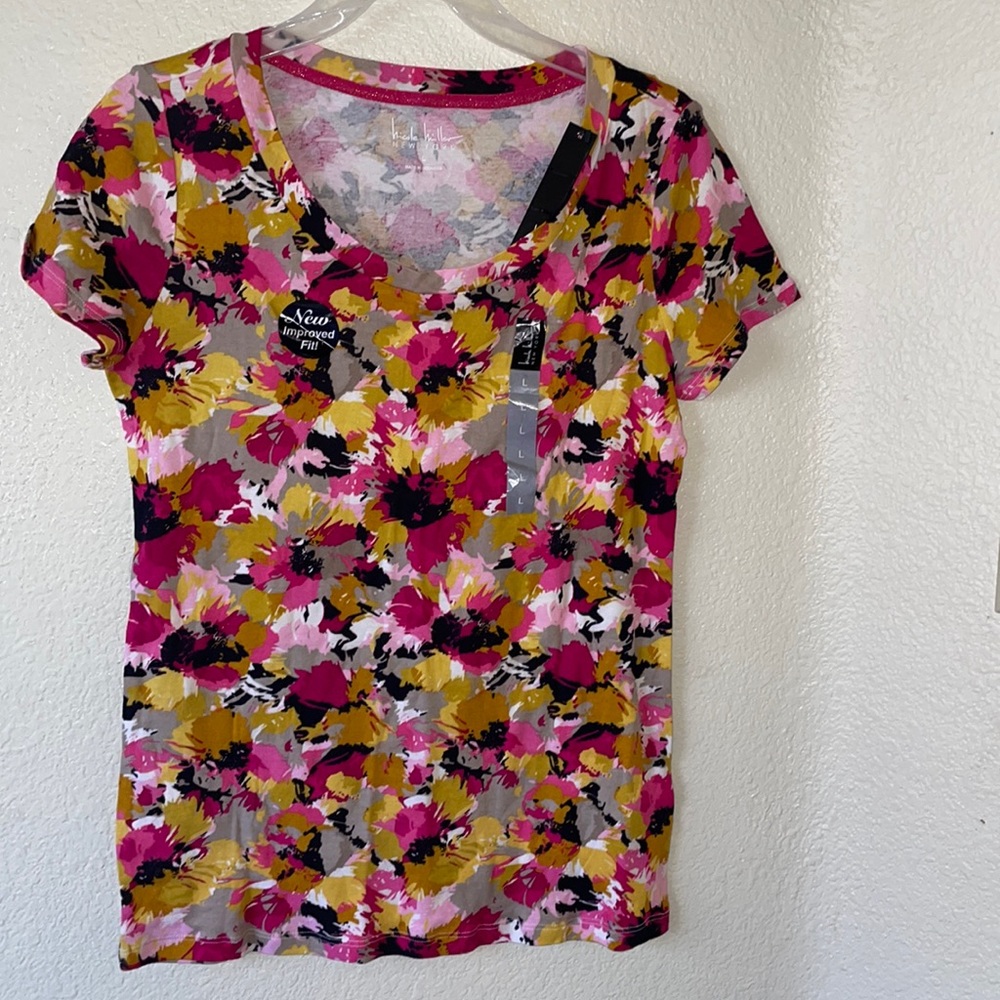 BNWT Nicole Miller 100% cotton knit fabric top # Size L